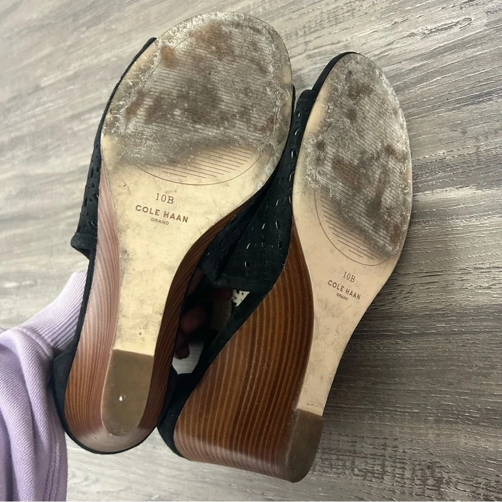 Cole Haan Edie Wedge Black Suede Bootie